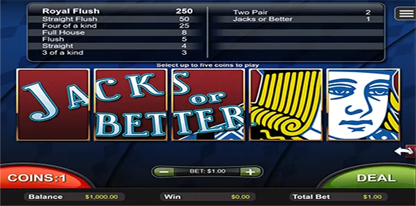 rtg jacks or better video poker image