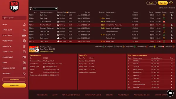 wgs video poker tournaments